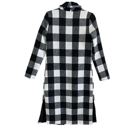 Revamped - Black/White Buffalo Plaid Long Coat - XS - Picture 8 of 11